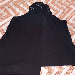 Black sleeveless cardigan